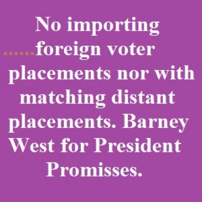 No importing foreign voter placements at all. Nor with matching distant placements. Barney West for President Promisses.