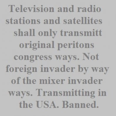 Television and radio stations and satellites shall only transmitt original peritons congress ways. 